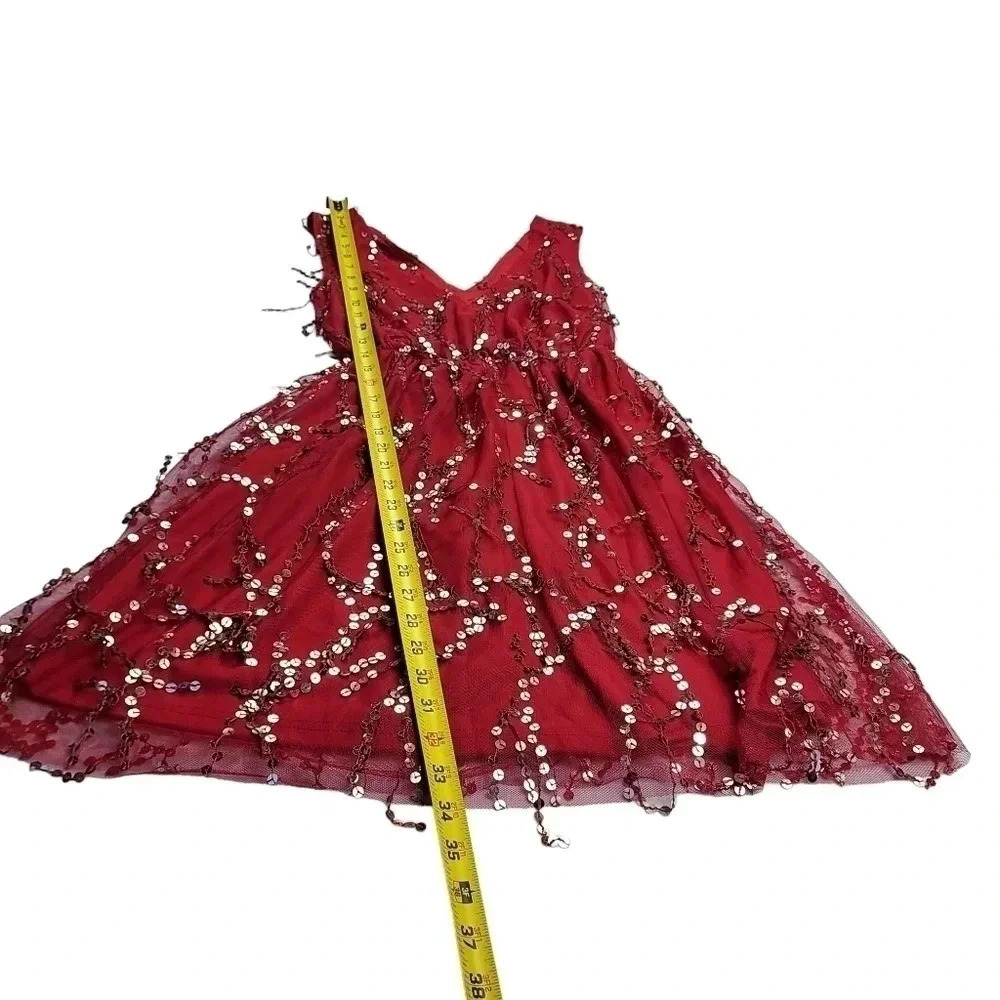 NWT SFC Southern Fried Chics Shimmy Cocktail Party Wine Gold Sequin Dress Sz XS - Picture 9 of 14